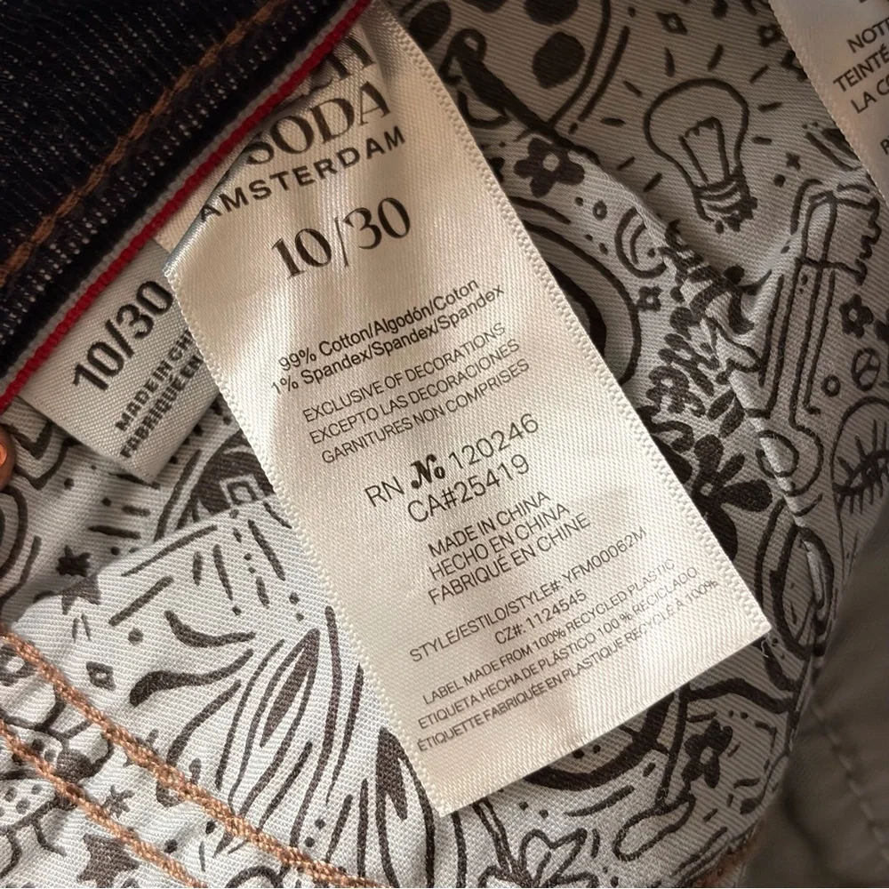 NEW SCOTCH & SODA High waisted Wide Leg COTTON Dark Blue Jeans 31” size 4,12 - Picture 14 of 16